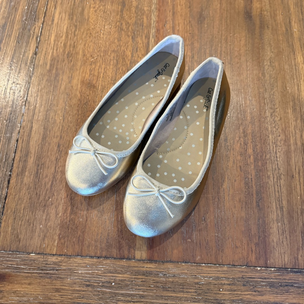 Gold Ballet Flats for Kids